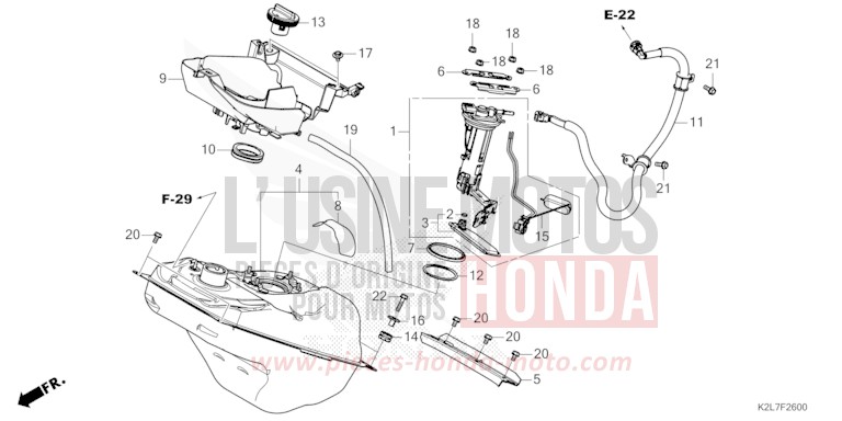 RESERVOIR A CARBURANT von ADV 350 MAT CARNELIAN RED METALLIC (R384) von 2023